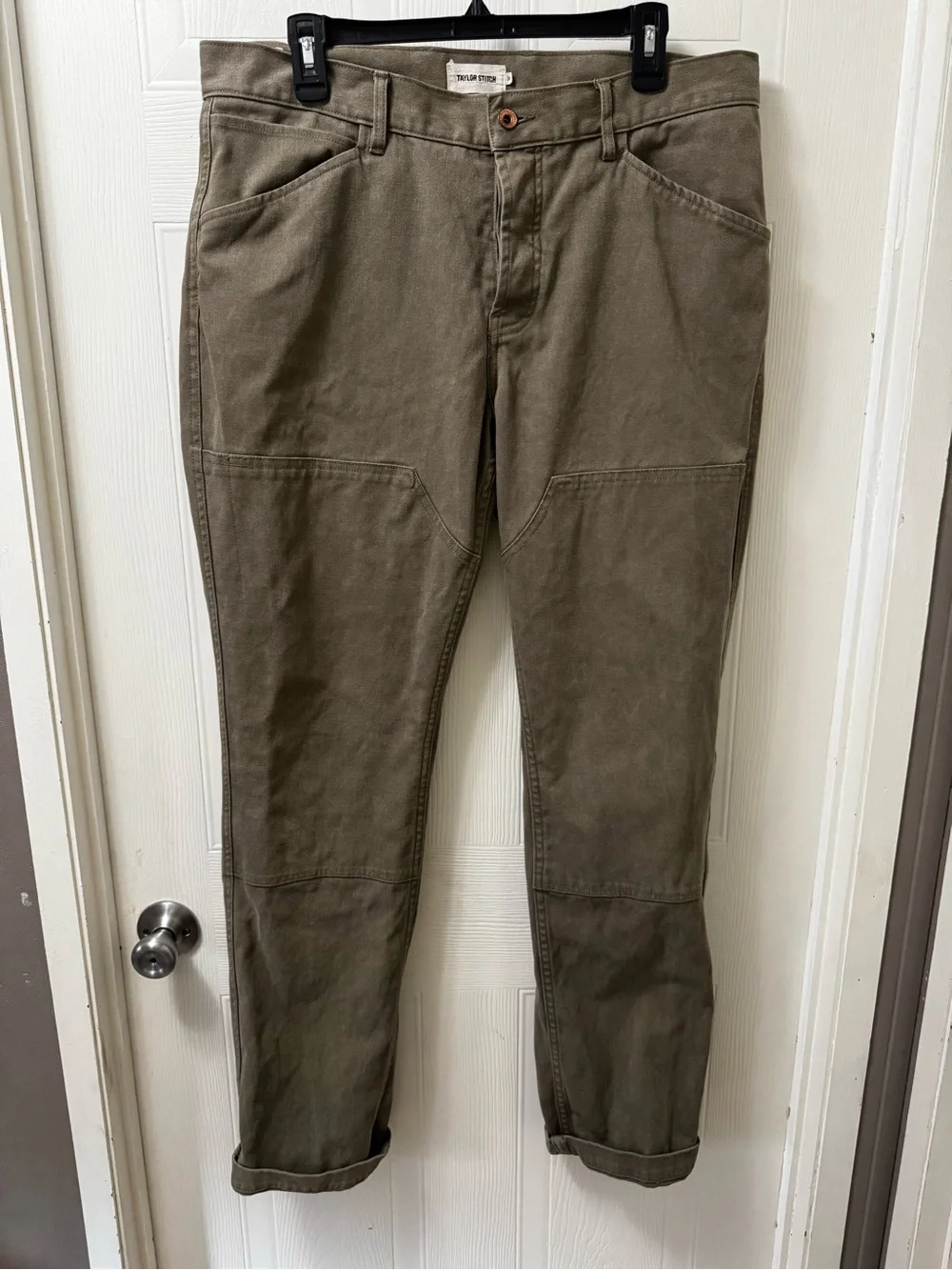 Taylor Stitch Olive Green Work Chinos